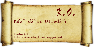 Kőrösi Olivér névjegykártya