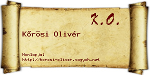 Kőrösi Olivér névjegykártya